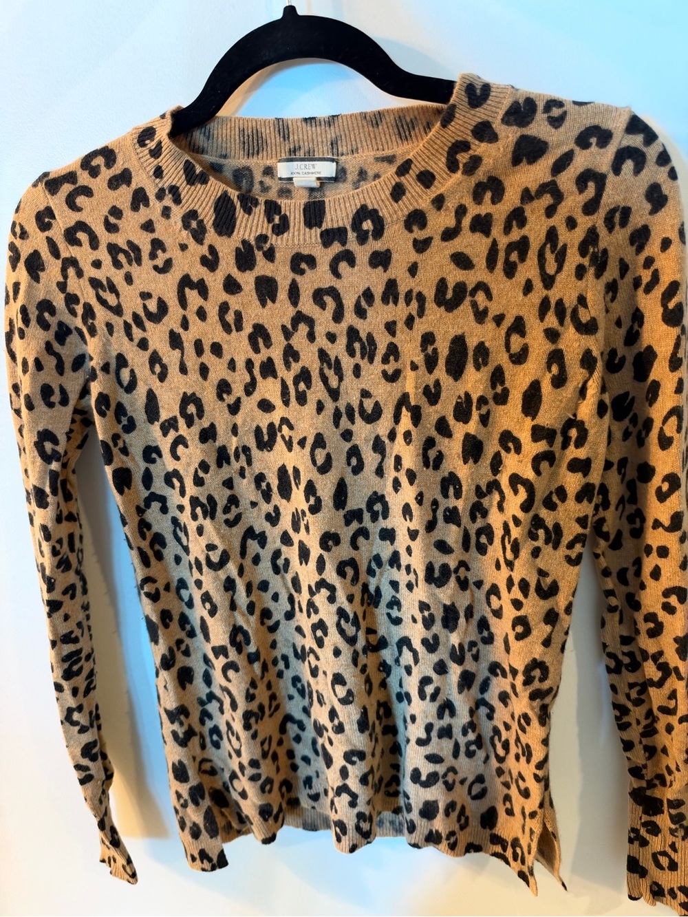 J.Crew Cashmere Crewneck Sweater in Leopard Size XS